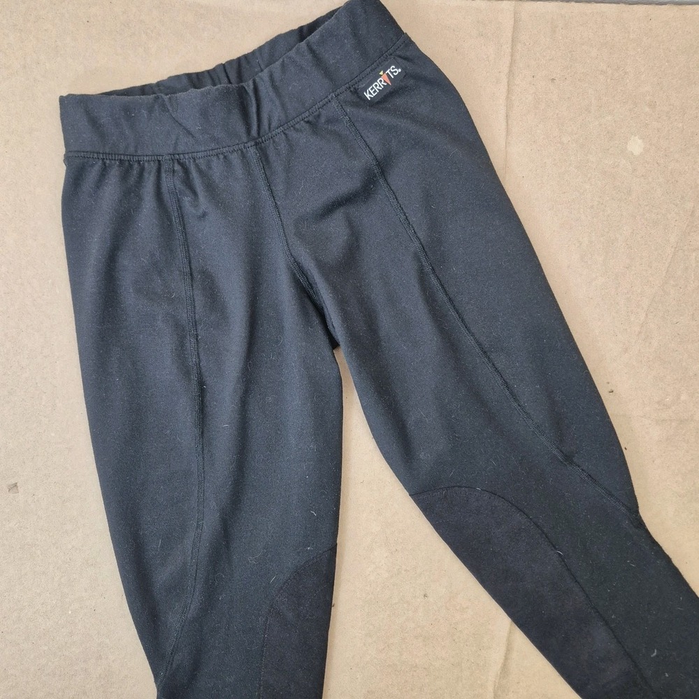 Kerrits Flow Rise Knee Patch Performance Tight Womens Small Black Equestrian USA